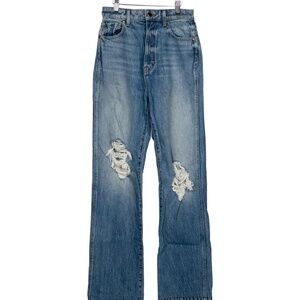 Khaite High-Rise Straight Leg Jeans